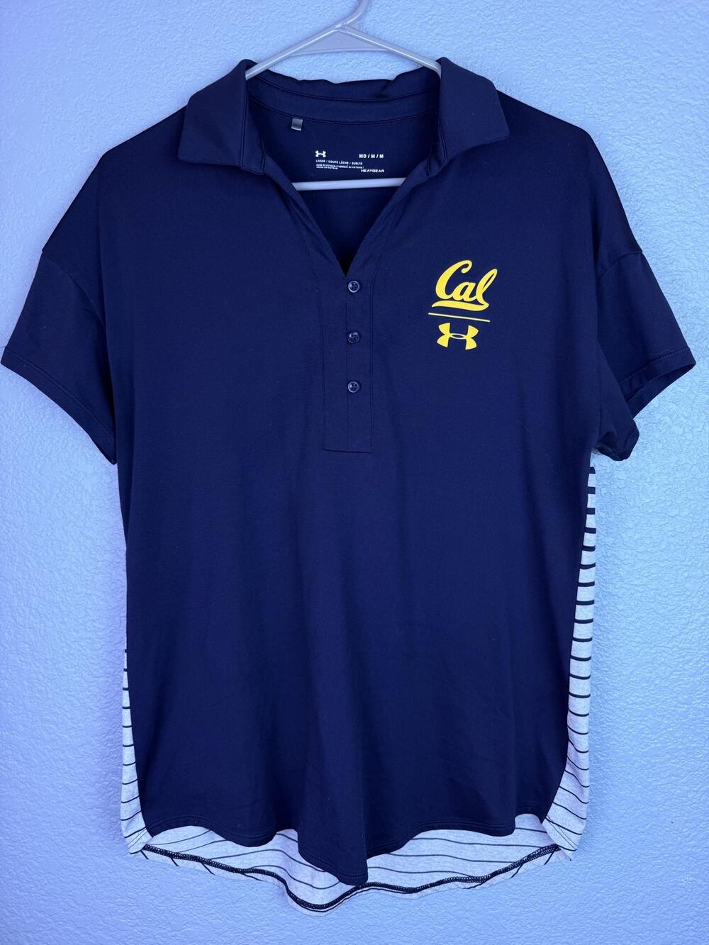 California Golden Bears Shirt Womens Medium Blue NCAA Football Under Armour Polo